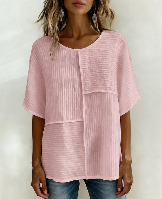 Top Verticaal Gestructureerd Patchwork Los