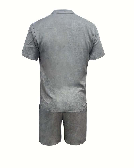 Heren Set Korte Mouw Overhemd En Shorts