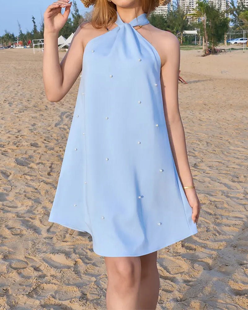 Jurk Elegant Kruis Halter Recht