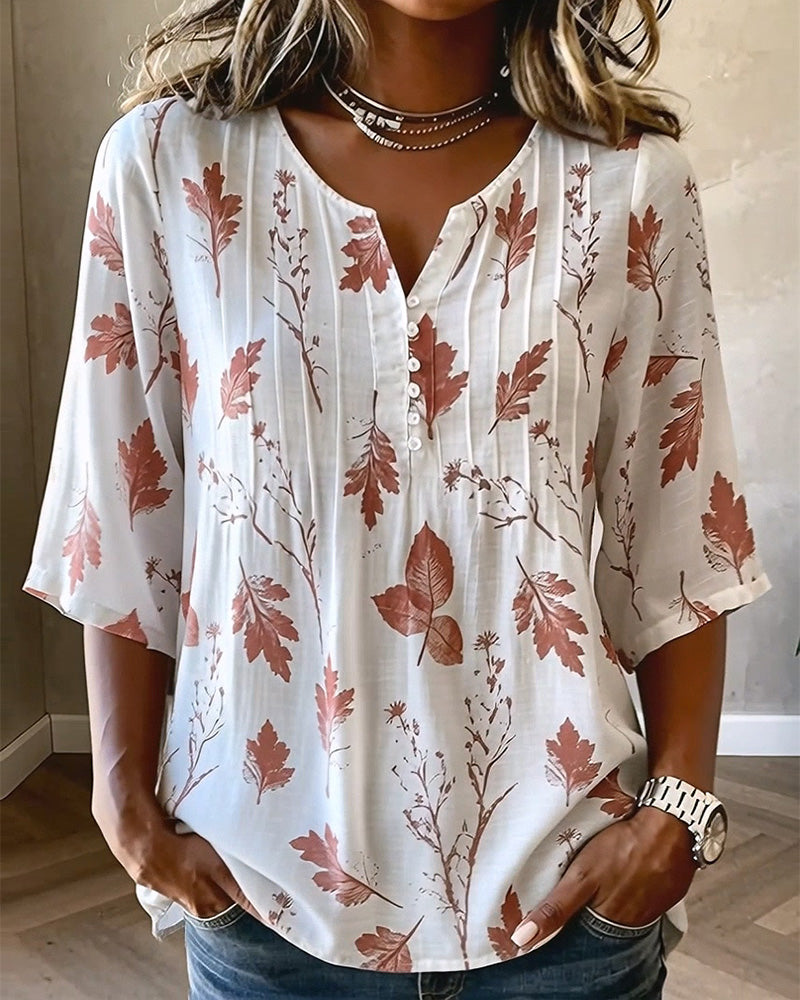 Blouse Artistieke Esdoornbladprint