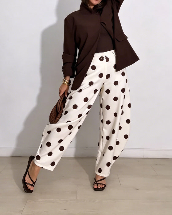 Broek Vintage Polka Dot Casual Harem