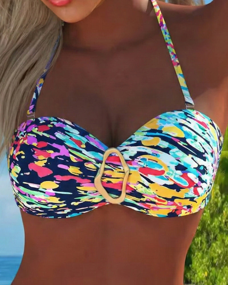 Bikini Metalen Gesp Gekleurd Tweedelig