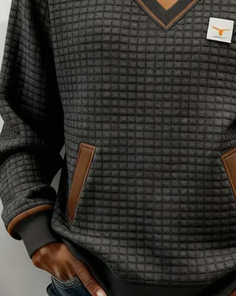 Casual Sweatshirt Met Lange Mouwen En V-Hals