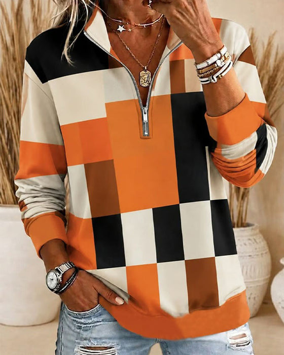 Sweatshirt Lange Mouwen Opstaande Kraag