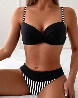 Bikini Sexy Gestreept Contrast Driehoek