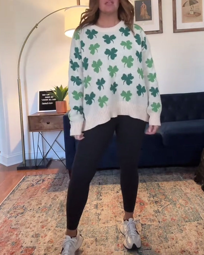 Trui casual ronde hals geluk