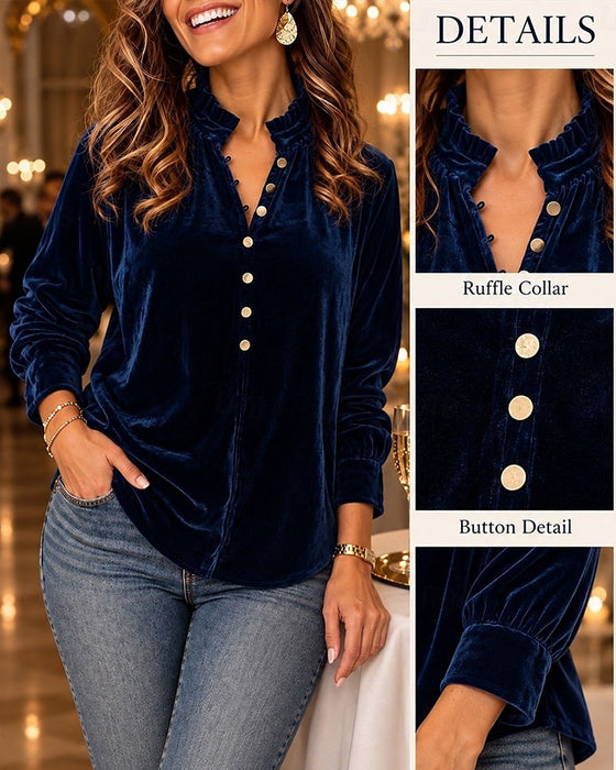 Blouse Effen Knoop Elegant