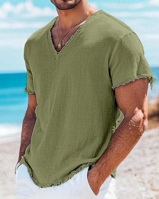 T-Shirt Heren Effen Korte Mouw