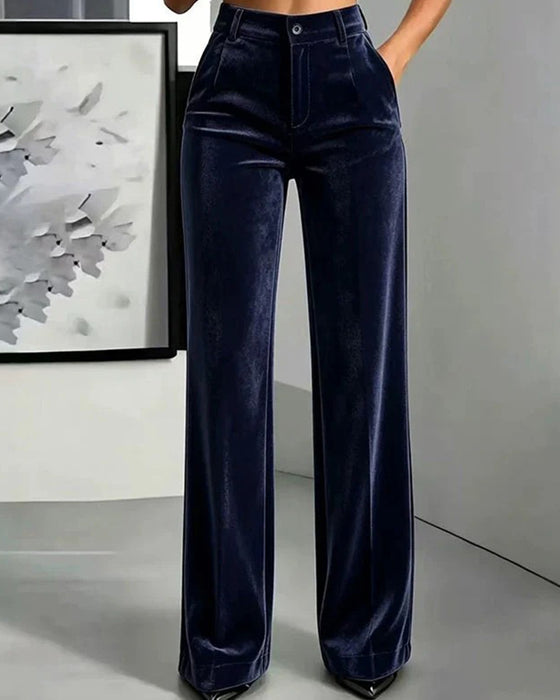 Broek Effen Fluweel Zak Lang