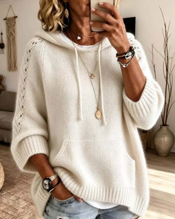 Pullover Met Capuchon Uitgesneden Zak