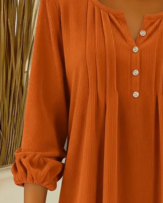 Top Met Knopen Losjes Casual