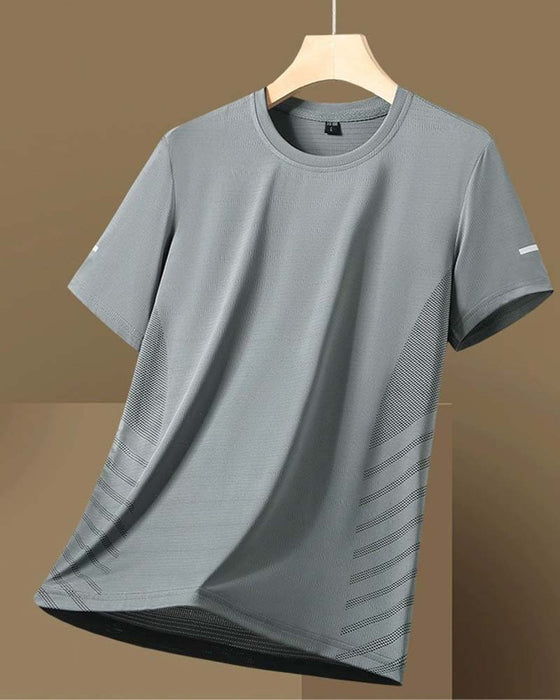 T-Shirt Zijstreep Heren Ijs Zijde