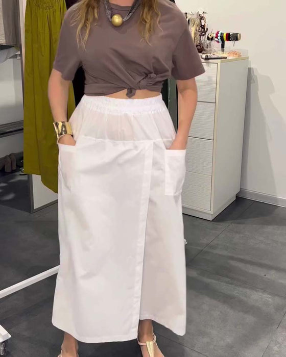 Broek Casual Schort Stijl Enkellang