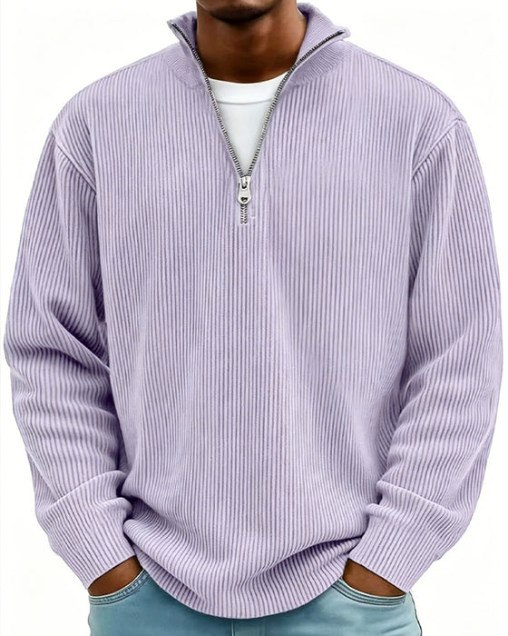 Heren Sweatshirt Rits Kraag Lange Mouw