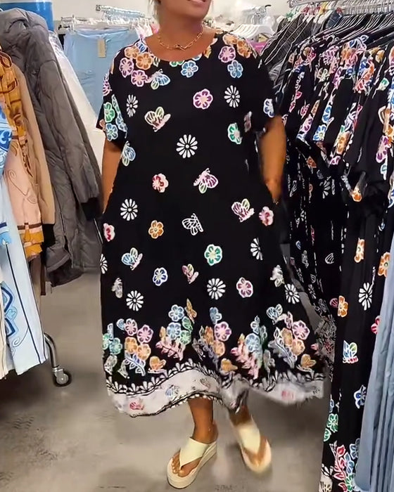 Jurk Oversized Los met Print