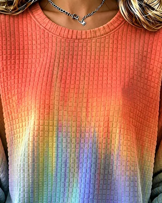 Sweatshirt Verloop Tie-Dye Casual Ronde Hals
