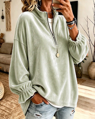 Sweater Opstaande Kraag Rits