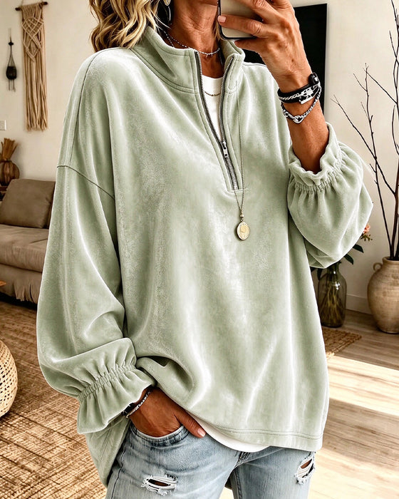 Sweater Opstaande Kraag Rits
