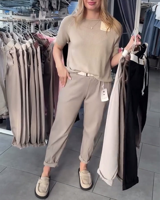 Broek Effen Casual Recht