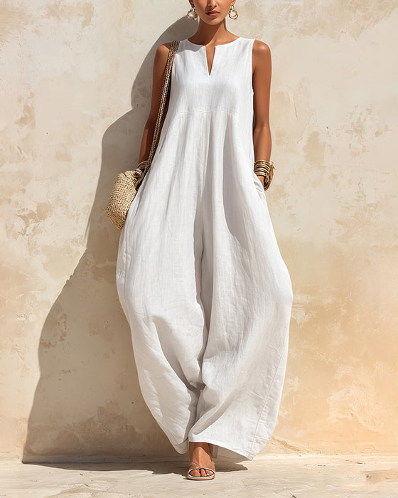 Jumpsuit Kleine V-Hals Wijd