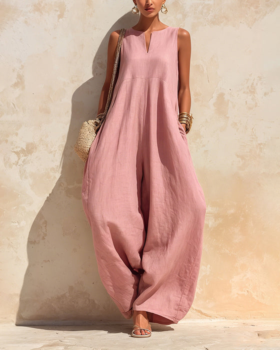 Jumpsuit Kleine V-Hals Wijd