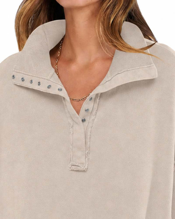 Sweatshirt Effen Kleur Lange Mouwen
