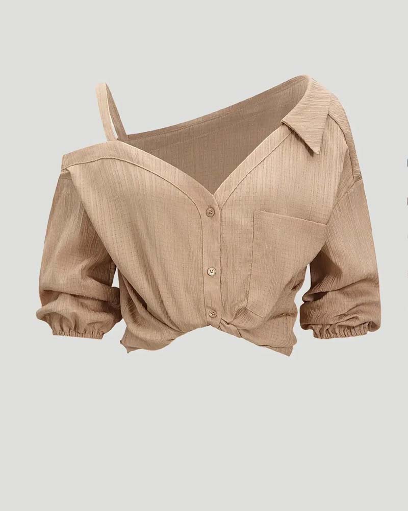 Blouse Enkel Schouderband Draai