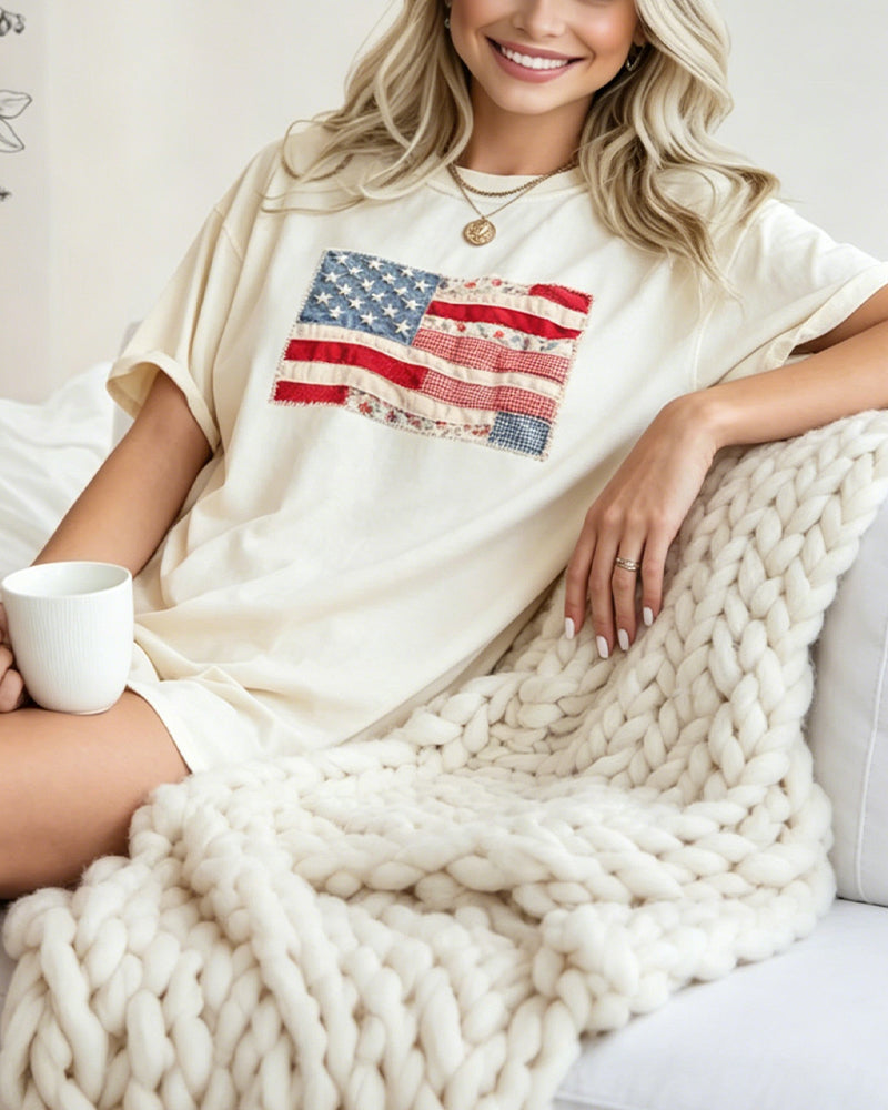 T-Shirt Vierde Juli Amerikaanse Vlag