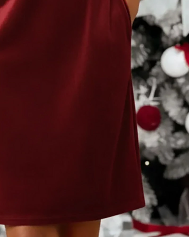 Modieuze wijde jurk met ronde hals