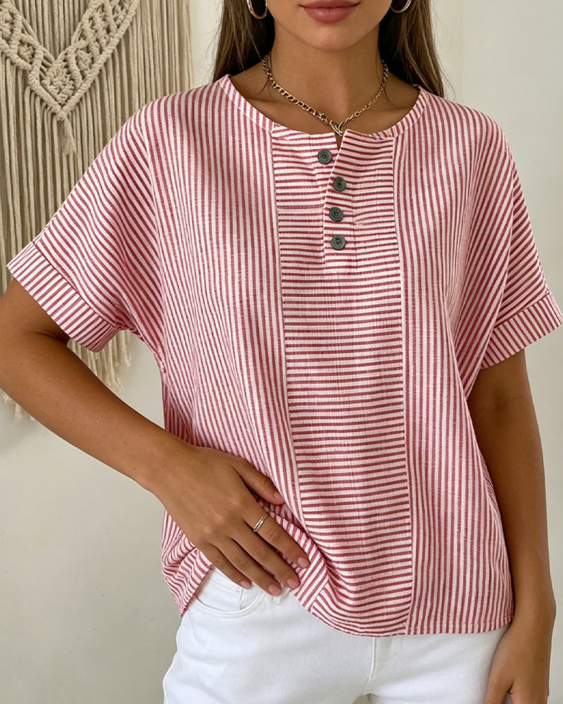 Blouse Ronde Hals Korte Mouw