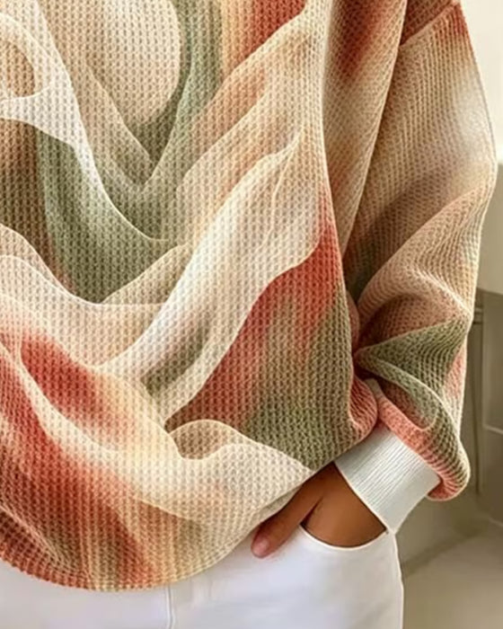 Sweatshirt Ombre Print Lange Mouw