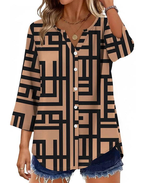 Blouse Stippenprint Loose Fit