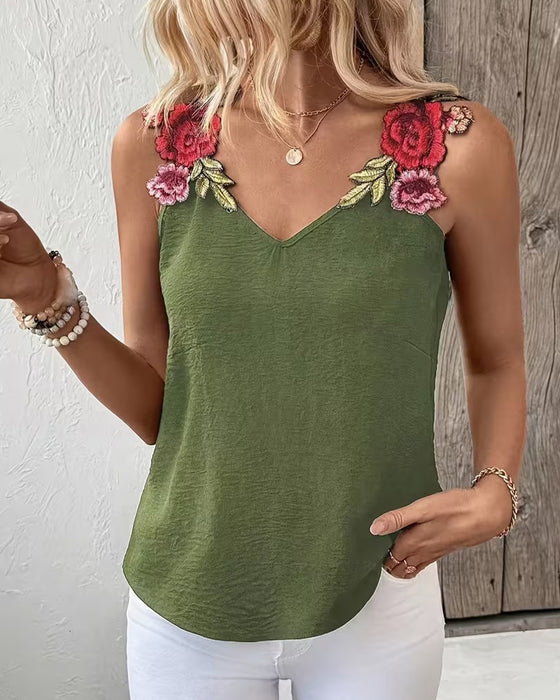 Tanktop Casual Bloemenpatroon