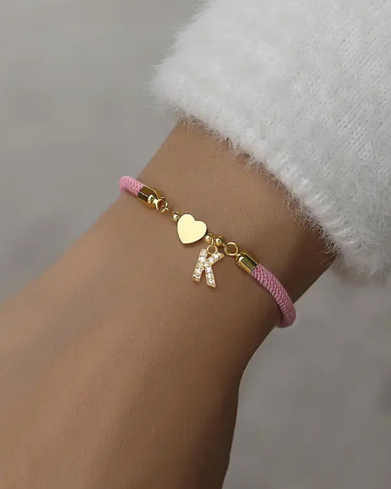 Initieel Hart Charm Link Modieus Armband