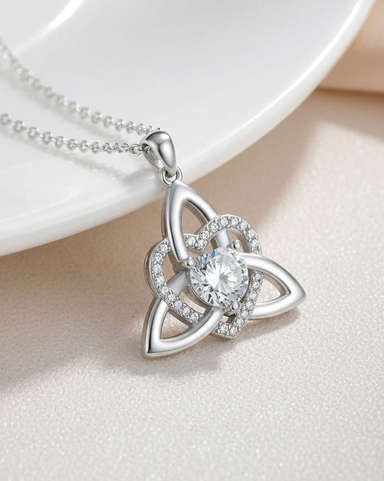 Geboortesteen Keltische Drie-eenheid Knoop Hart Ketting ✨ Hartvormige Keltische Drie-eenheid Knoop Geboortesteen Hanger