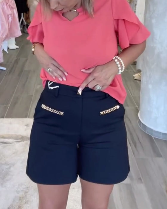 Shorts Met Kettingversiering Casual