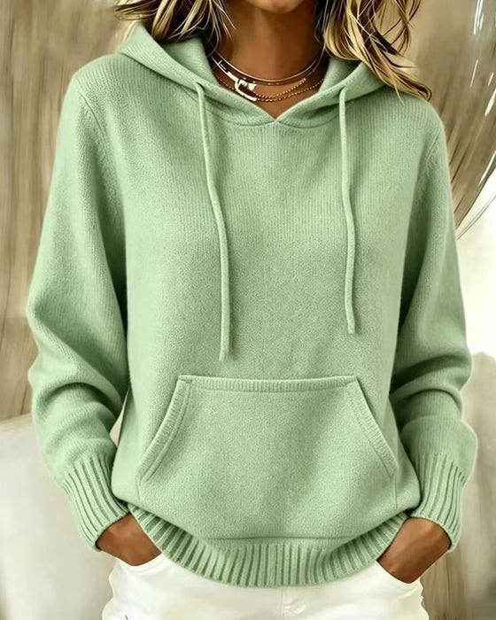 Pullover Effen Kleur Lange Mouwen