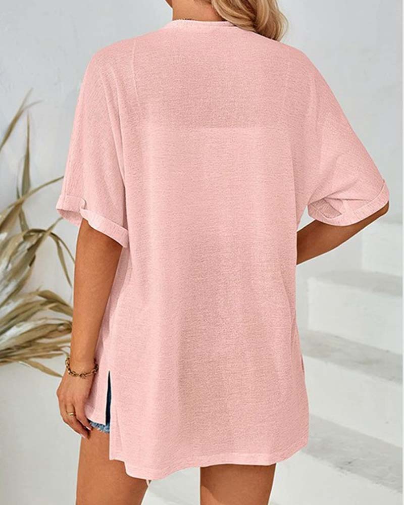 Jas Korte Mouw Casual Effen