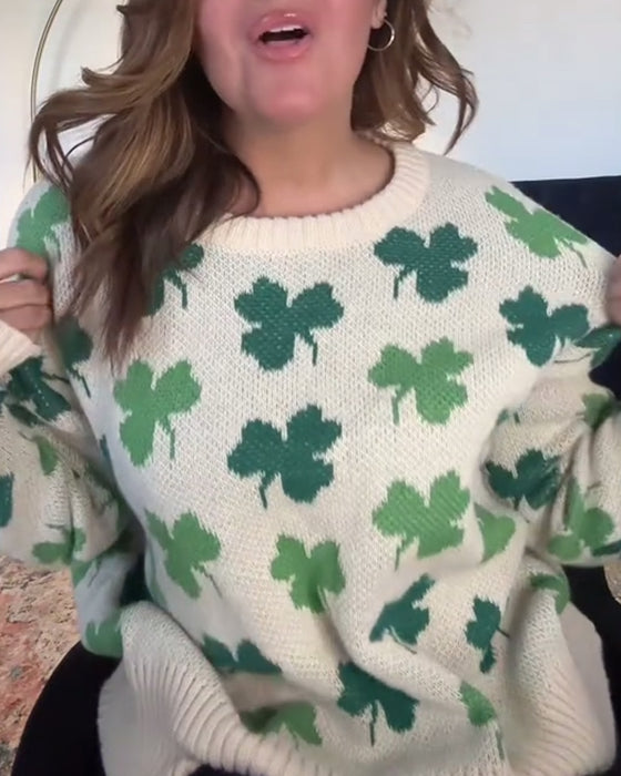 Trui casual ronde hals geluk