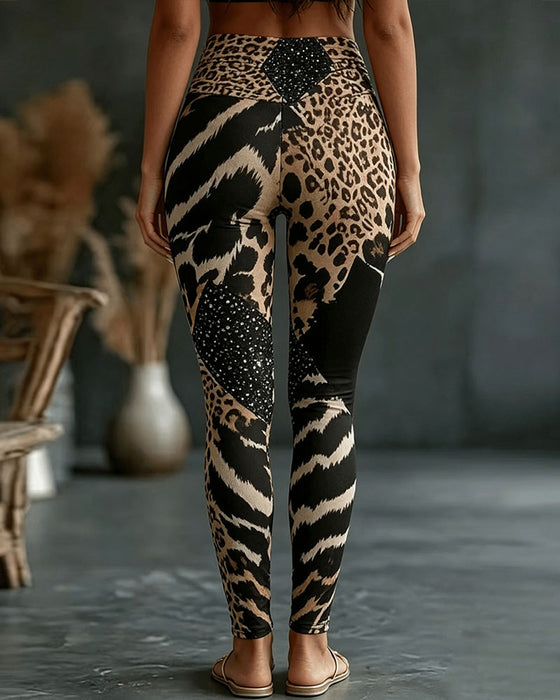 Broek Hoge Taille Luipaardprint Yoga