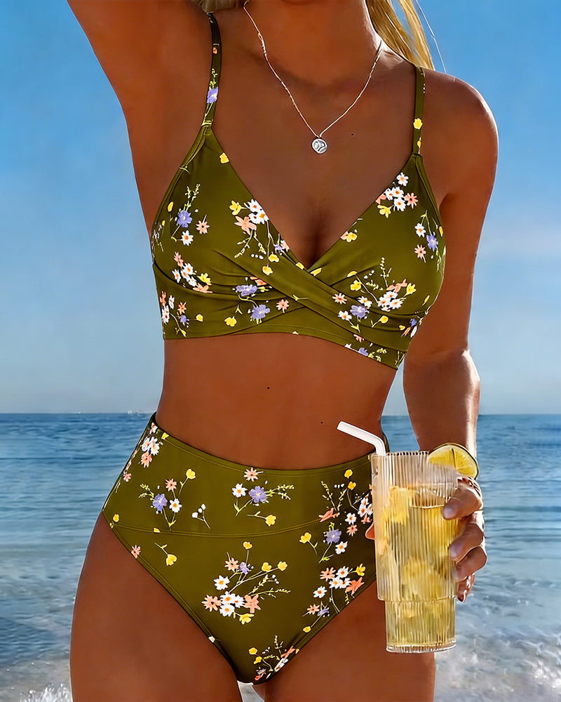 Bikini Sexy Kruislingse Bloemenprint