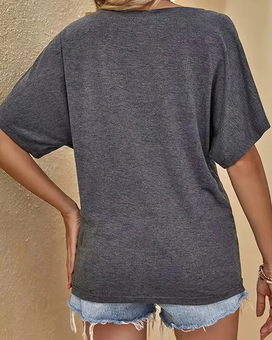 T-Shirt Effen Wijd Vleermuismouw