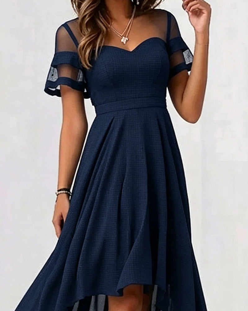 Jurk Mesh Patchwork Onregelmatig