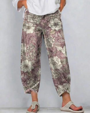 Broek Mode Bloemenprint Enkel