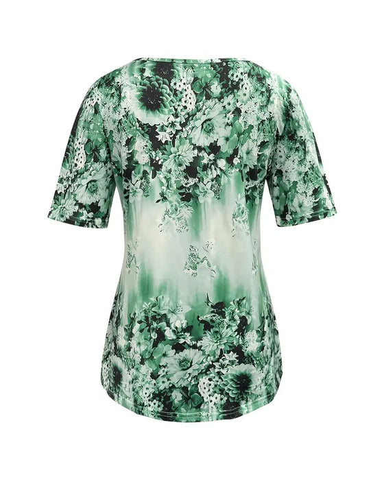 Blouse Korte Mouw Bedrukt Casual