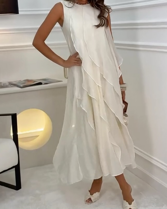 Jurk Mouwloos Ruffle Elegant