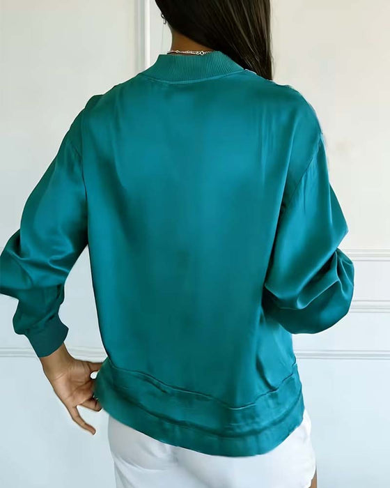 Jassen Mandarin Kraag Rits Zak Taille