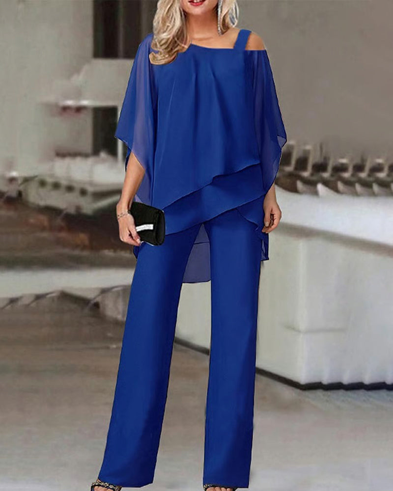Tweedelig Set Off-Shoulder Vleermuismouw