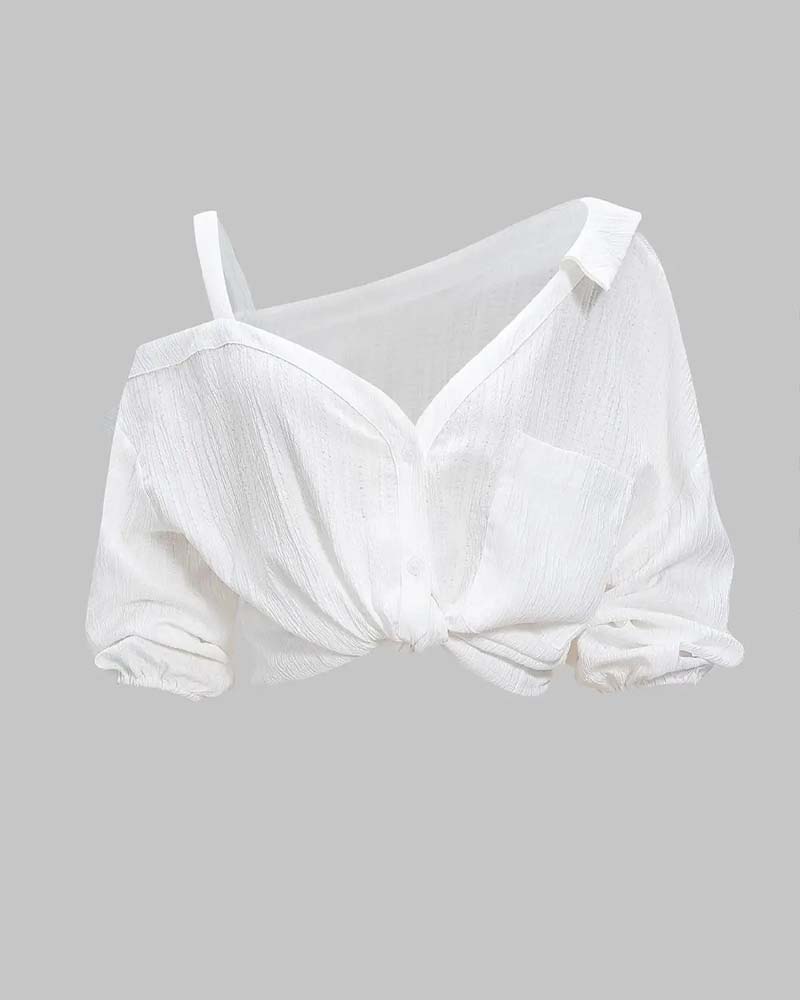 Blouse Enkel Schouderband Draai