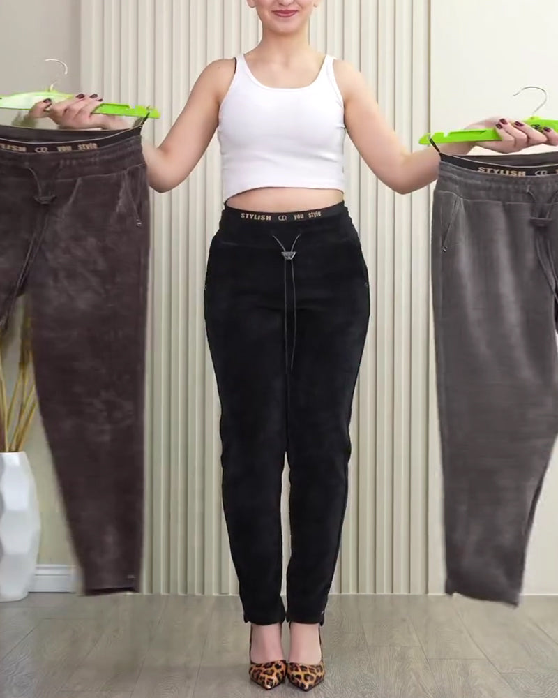 Broek Trekkoord Elastische Taille Corduroy